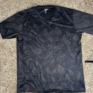 Meguru Yamaguchi Men's Black Patterned Short Sleeve Tee/Large Recycled polyester